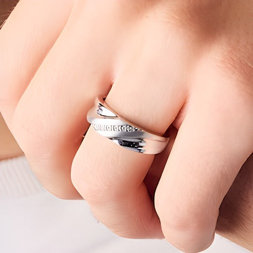 Diamond Accent Bypass Slant Ribbon Anniversary Band in 10K White Gold