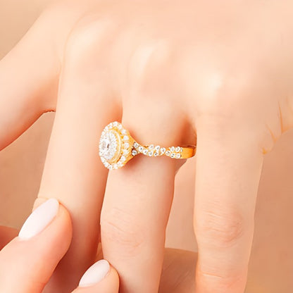 0.63 CT. TW Oval Diamond Vintage-Style Frame Twist Shank Engagement Ring in 10K Gold