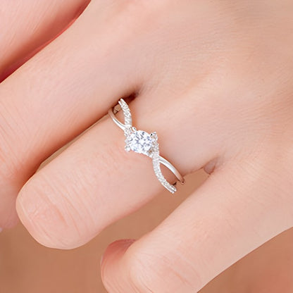 0.5 CT. TW Diamond Bypass Crossover Shank Engagement Ring in 10K White Gold