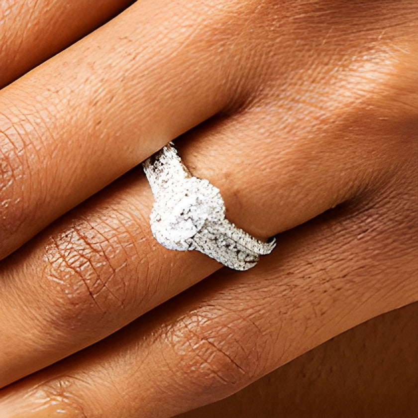 1.75 CT. TW Oval Lab-Grown Diamond Frame Triple Row Engagement Ring in 14K White Gold (F/VS2)