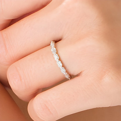 0.13 CT. TW Baguette Diamond Art Deco Vintage-Style Stackable Band in 10K White Gold