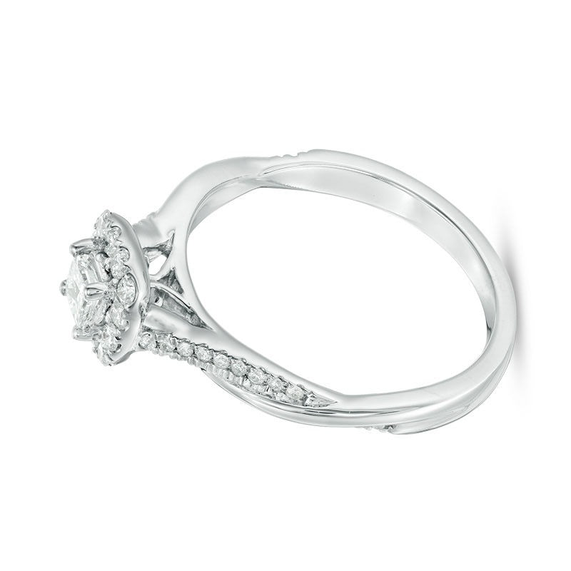 0.38 CT. TW Princess-Cut Diamond Frame Twist Engagement Ring in 10K White Gold