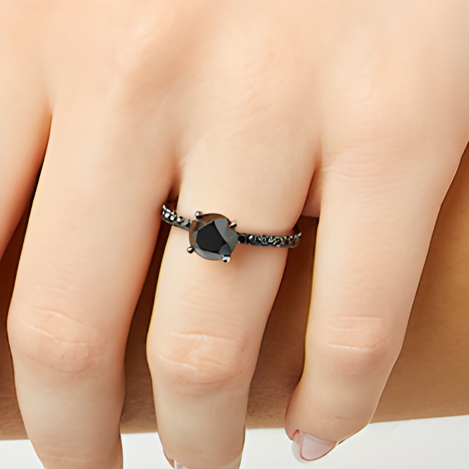2.38 CT. TW Black Diamond Engagement Ring in 14K White Gold