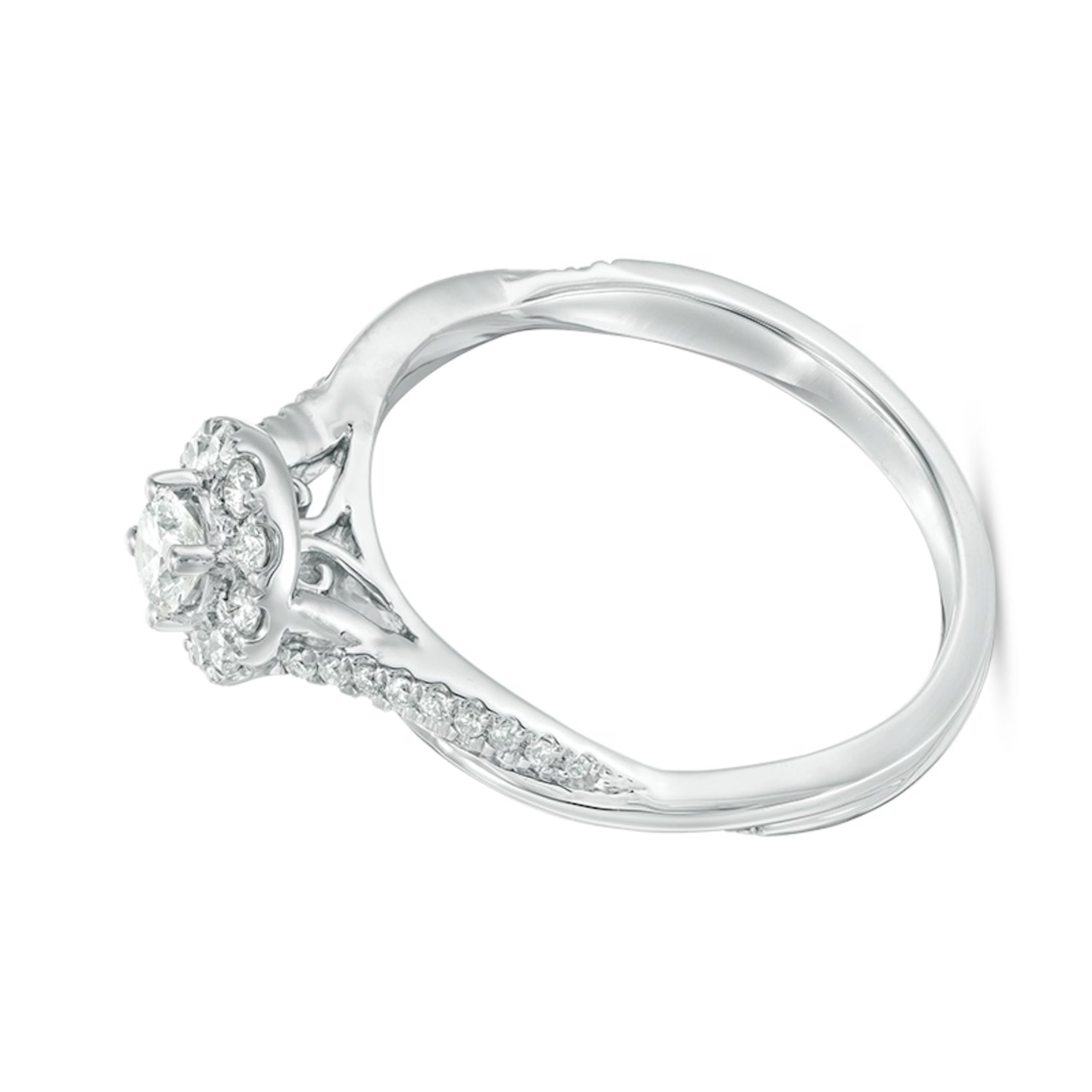 0.38 CT. TW Diamond Frame Twist Engagement Ring in 10K White Gold
