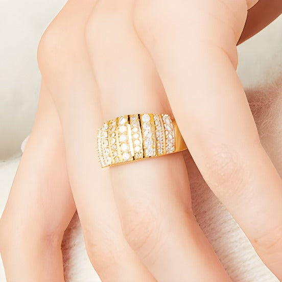 1.0 CT. TW Diamond Linear Multi-Row Band in 10K Gold