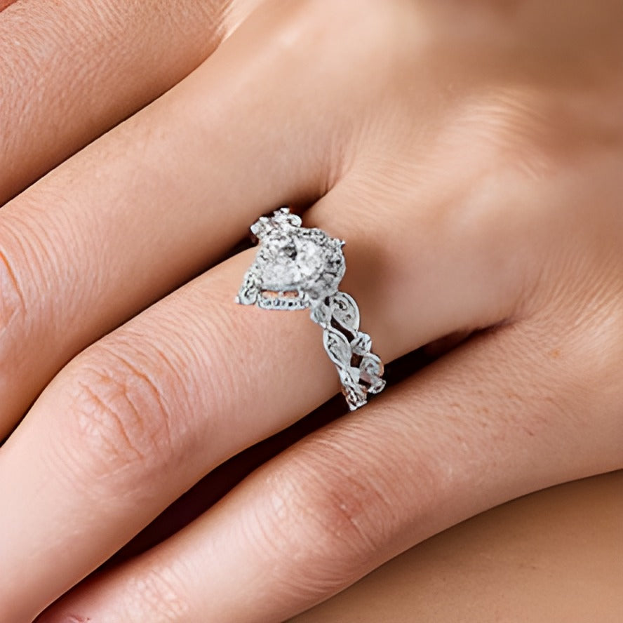 1.33 CT. TW Pear-Shaped Lab-Grown Diamond Bridal Set in 14K White Gold (F/VS2)