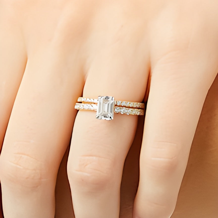 1.75 CT. TW Emerald Lab-Grown Diamond Bridal Set in 14K Gold (F/SI2)