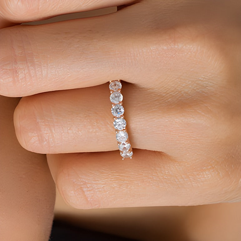 1.0 CT. TW Diamond Seven Stone Anniversary Band in 10K Rose Gold
