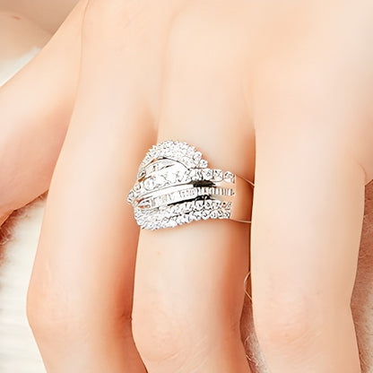1.0 CT. TW Diamond Shadow Rolling Wave Ring in 10K White Gold