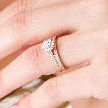 0.5 CT. TW Diamond Frame Bridal Set in 10K Rose Gold