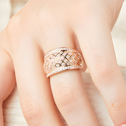 0.75 CT. TW Diamond Edge Wide Lattice Band in 10K Rose Gold