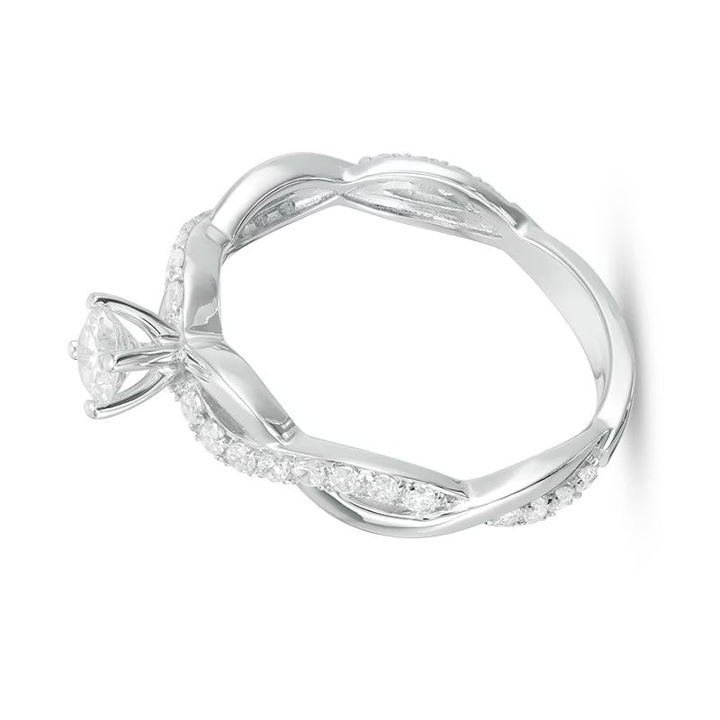 1.0 CT. TW Diamond Twist Engagement Ring in 14K White Gold