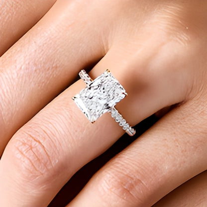 4.25 CT. TW Radiant-Cut Lab-Grown Diamond Engagement Ring in 14K Gold (F/VS2)