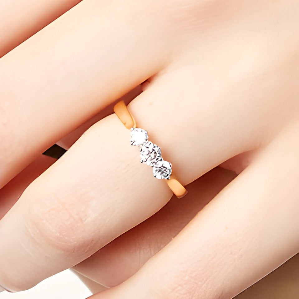 0.5 CT. TW Three Stone Engagement Ring in 10K Gold