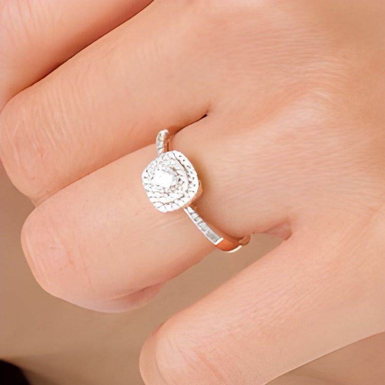 0.33 CT. TW Diamond Double Cushion Frame Engagement Ring in 10K Rose Gold