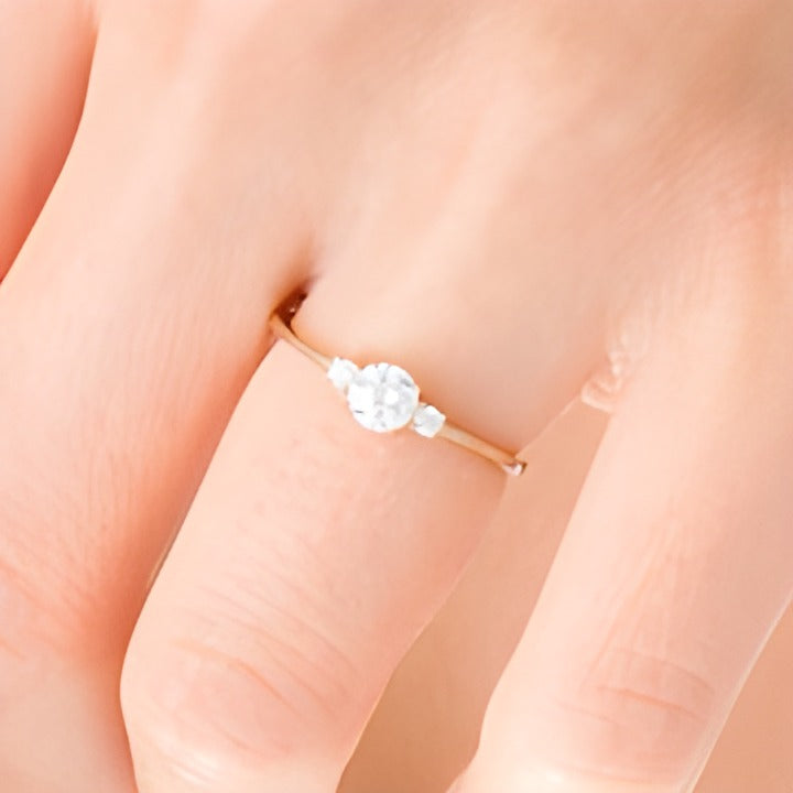 0.5 CT. TW Diamond Three Stone Engagement Ring in 14K Gold