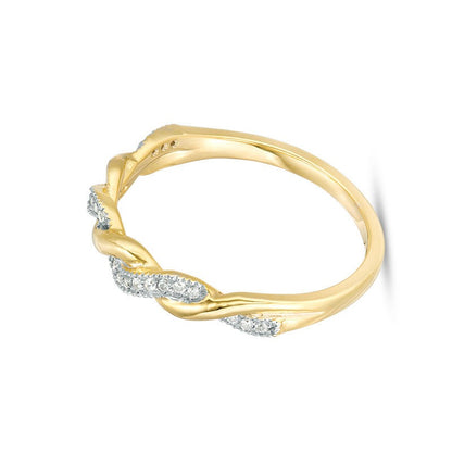 0.1 CT. TW Diamond Twist Vintage-Style Band in 10K Gold