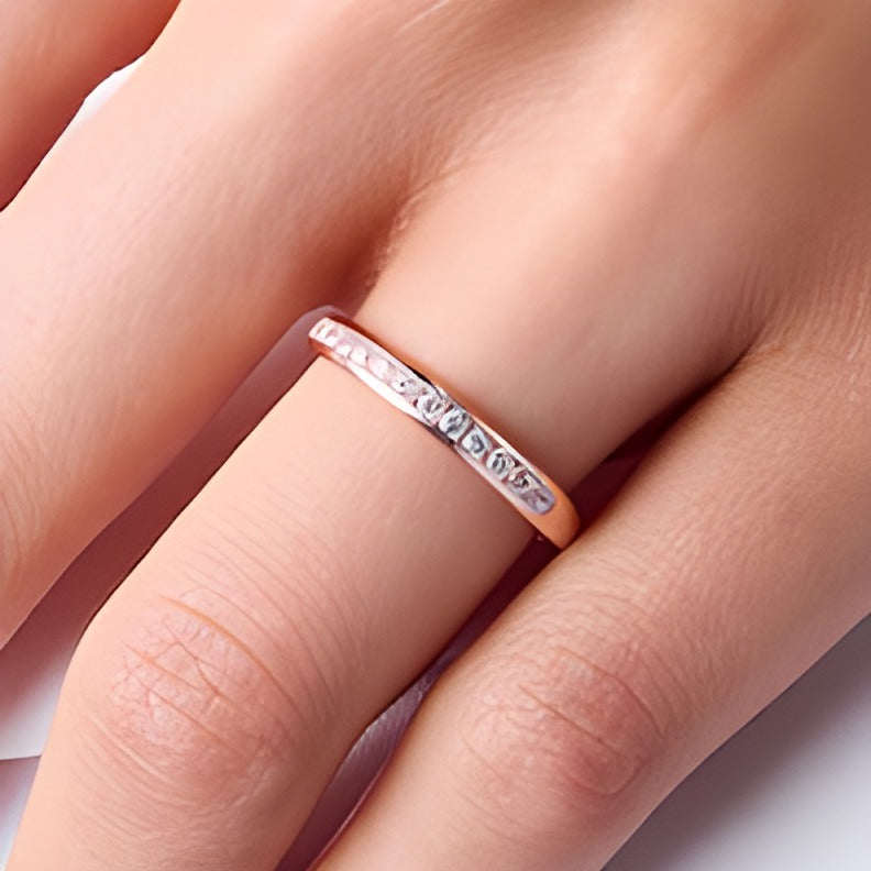 0.25 CT. TW Diamond Channel-Set Thirteen Stone Band in 14K Rose Gold