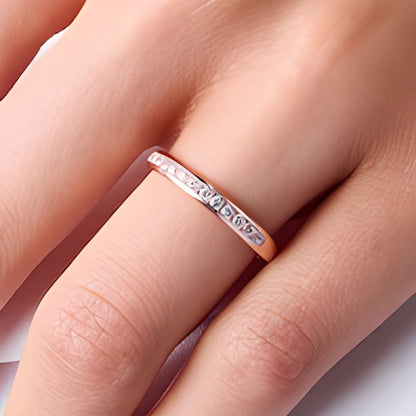 0.25 CT. TW Diamond Channel-Set Thirteen Stone Band in 14K Rose Gold