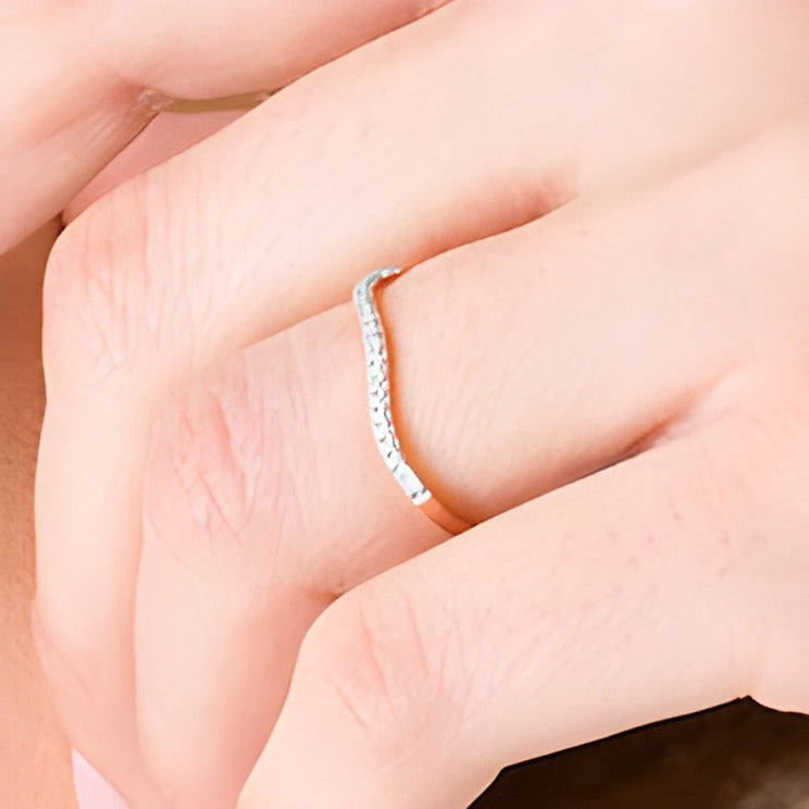 0.1 CT. TW Diamond Contour Anniversary Band in 10K Rose Gold