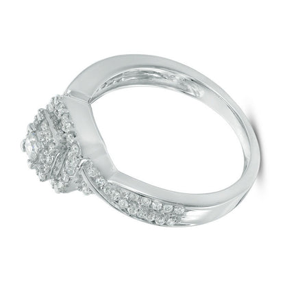 0.33 CT. TW Princess-Cut Diamond Frame Engagement Ring in 10K White Gold