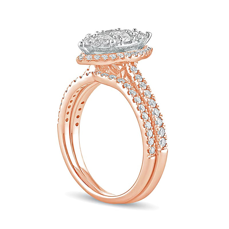 1.0 CT. TW Composite Marquise Diamond Bridal Set in 10K Rose Gold
