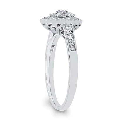0.38 CT. TW Multi-Diamond Frame Ring in 10K White Gold