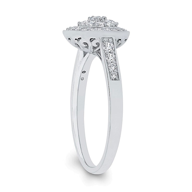 0.38 CT. TW Multi-Diamond Frame Ring in 10K White Gold