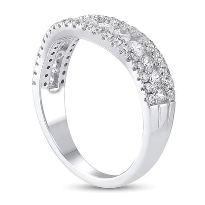 1.0 CT. TW Diamond Edge Vintage-Style Contour Band in 14K White Gold
