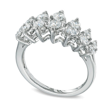1.0 CT. TW Diamond Seven Stone Anniversary Ring in 10K White Gold