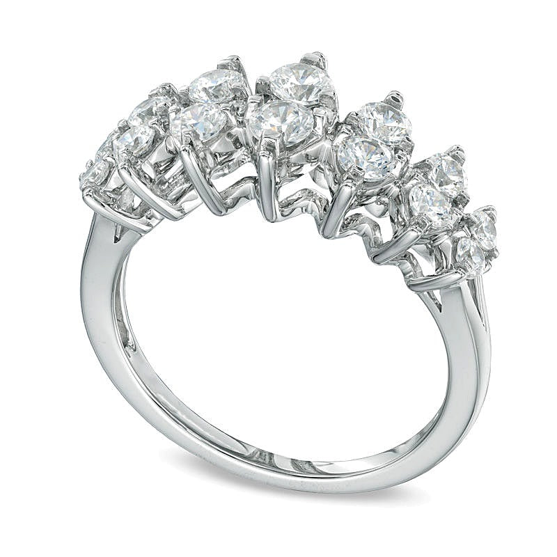 1.0 CT. TW Diamond Seven Stone Anniversary Ring in 10K White Gold