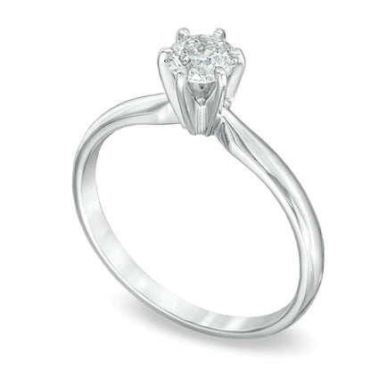 0.5 CT. Diamond Solitaire Engagement Ring in 14K White Gold (I/I2)