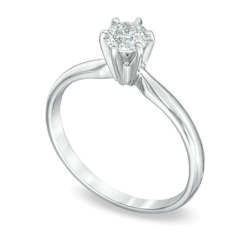 0.5 CT. Diamond Solitaire Engagement Ring in 14K White Gold (I/I2)