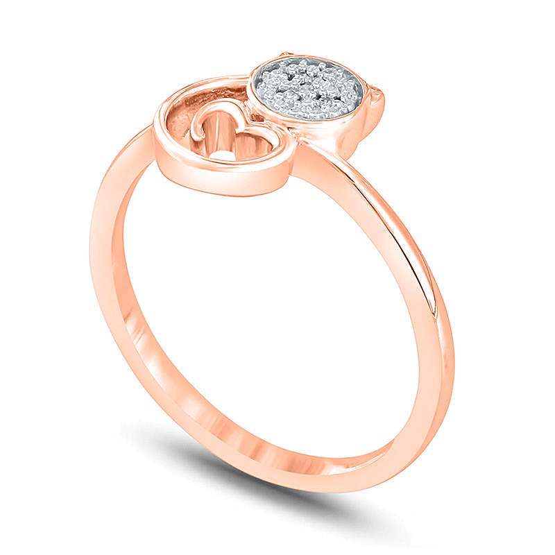 Diamond Accent Cat Swirl Heart Ring in 10K Rose Gold