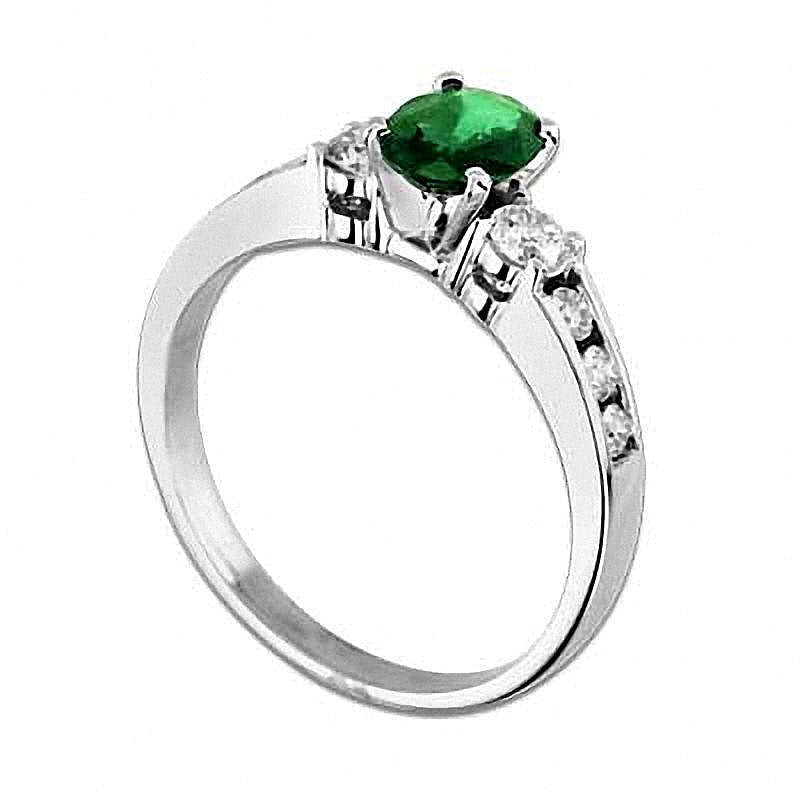 Your Stone Your Storyâ¢ Oval Emerald and 0.38 CT. TW Diamond Ring in 14K White Gold