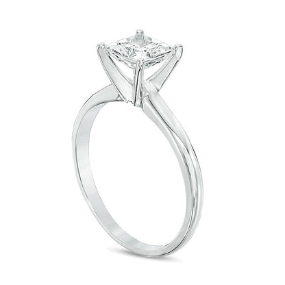 1.0 CT. Princess-Cut Diamond Solitaire Engagement Ring in 14K White Gold (I/I2)