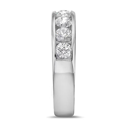 1.5 CT. TW Diamond Channel Eleven Stone Band in 10K White Gold (I/I2)