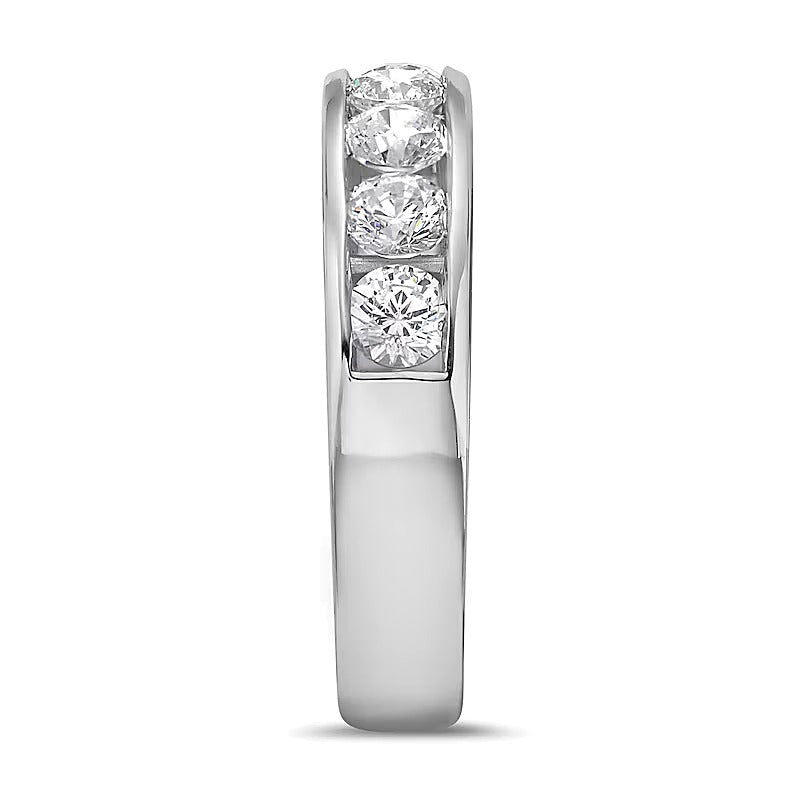 1.5 CT. TW Diamond Channel Eleven Stone Band in 10K White Gold (I/I2)