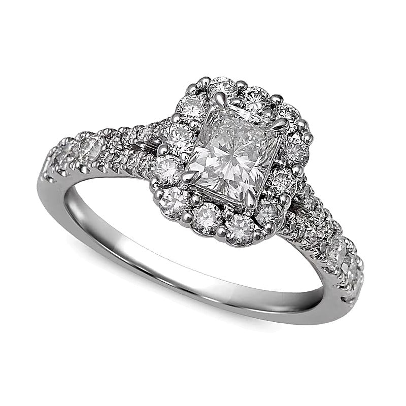 1.5 CT. TW Radiant-Cut Diamond Bridal Set in 14K White Gold (I/I1)