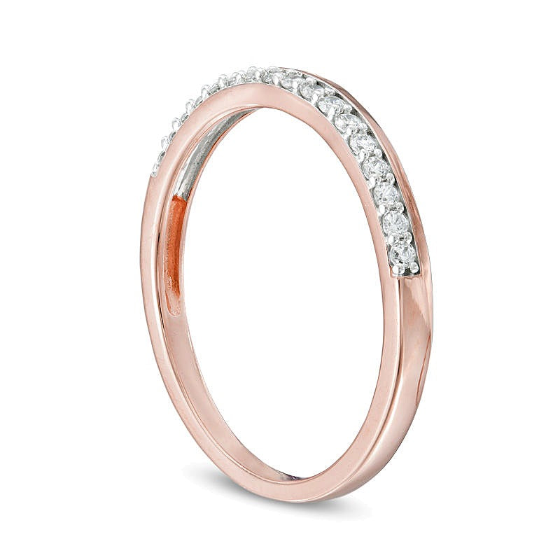0.13 CT. TW Diamond Wedding Band in 10K Rose Gold