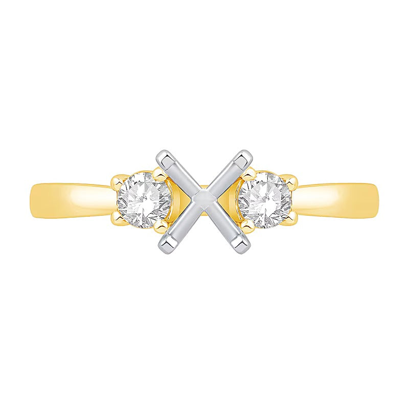 0.25 CT. TW Diamond Three-Stone Solitaire Semi Mount in 14K Gold