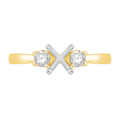 0.25 CT. TW Diamond Three-Stone Solitaire Semi Mount in 14K Gold