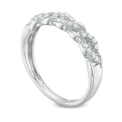 0.13 CT. TW Diamond Link Band in 10K White Gold
