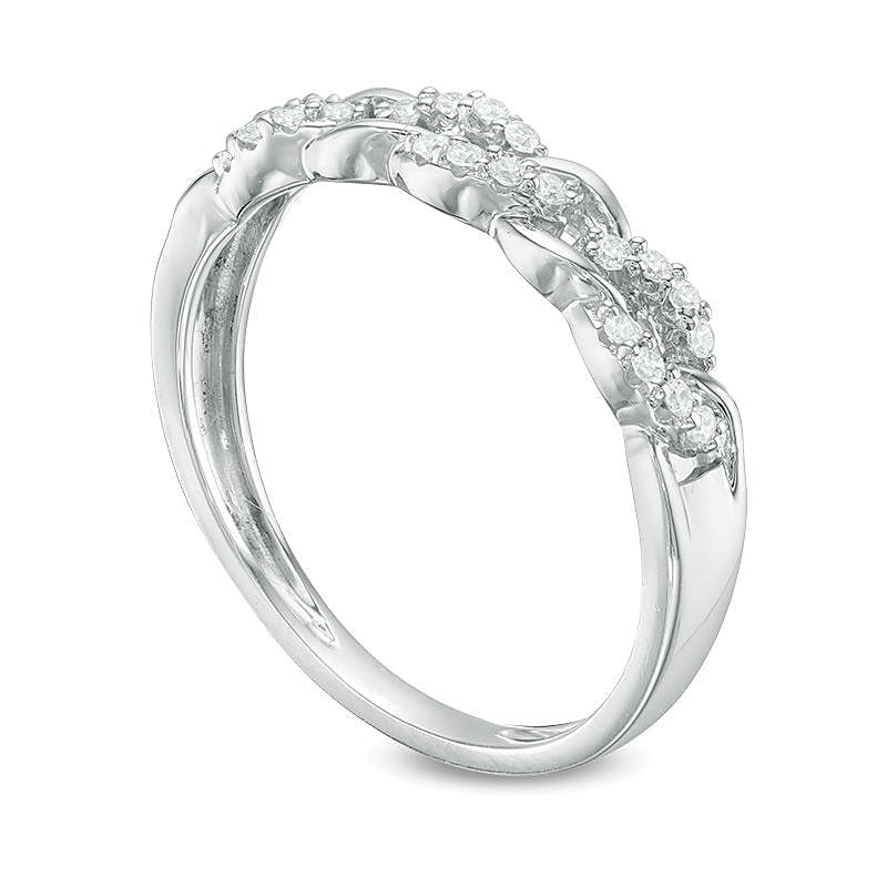 0.13 CT. TW Diamond Link Band in 10K White Gold