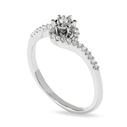 0.1 CT. TW Diamond Bypass Promise Ring in 10K White Gold