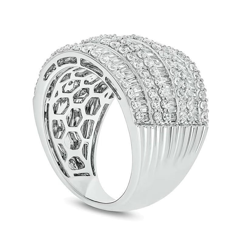 1.88 CT. TW Baguette Diamond Colosseum Multi-Row Band in 10K White Gold