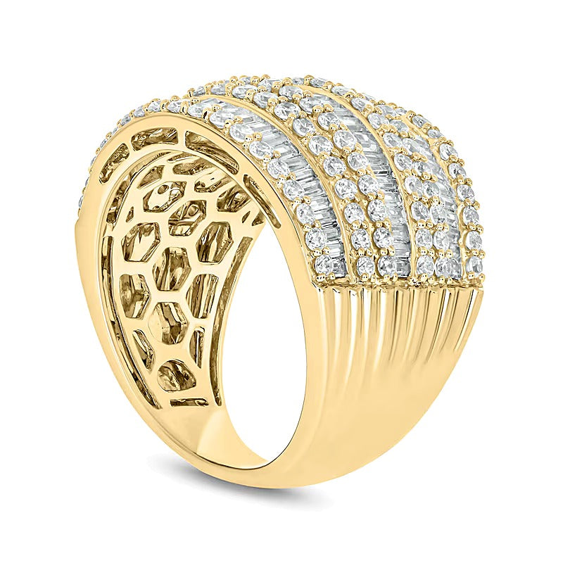 1.88 CT. TW Baguette Diamond Colosseum Multi-Row Band in 10K Gold