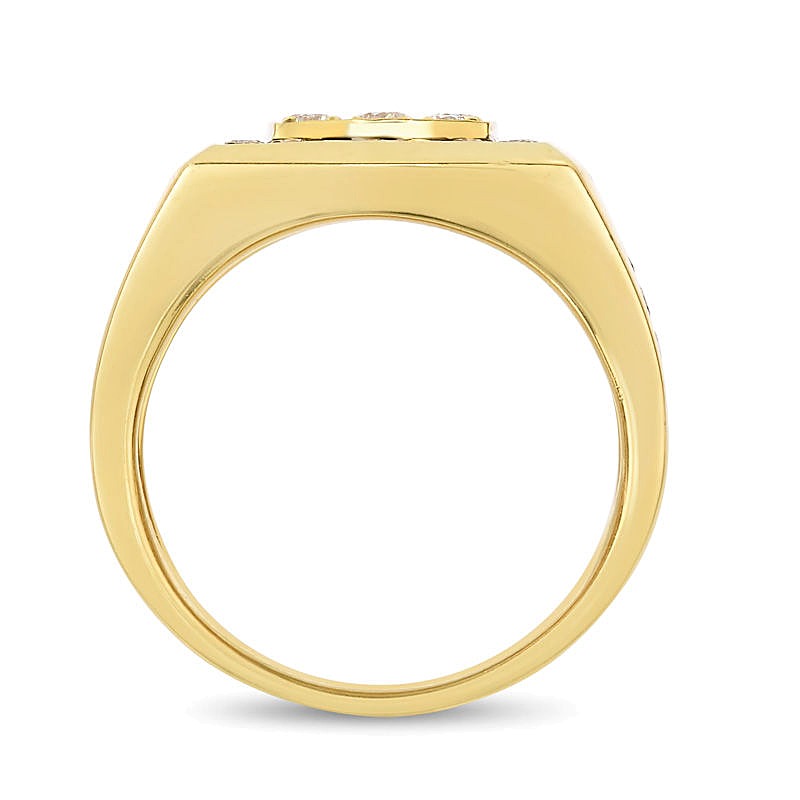 1.5 CT. TW Champagne and White Diamond Square Composite Ring in 14K Gold
