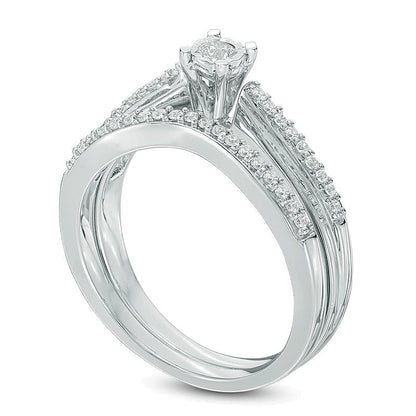 0.25 CT. TW Diamond Bridal Set in Sterling Silver
