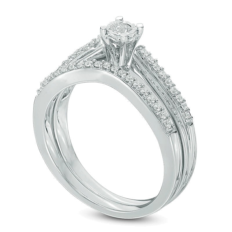 0.25 CT. TW Diamond Bridal Set in Sterling Silver